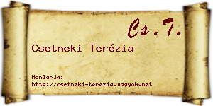 Csetneki Terézia névjegykártya